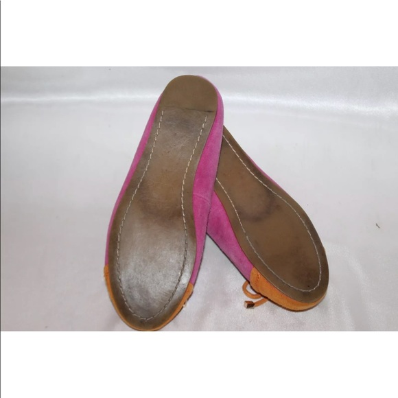 Aldo orange pink suede Cap toe ballet flats - Picture 7 of 8